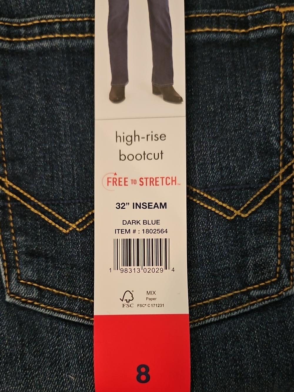 NEW! Wrangler Dark Blue Wash High Rise Bootcut Jeans Multiple Sizes - Picture 6 of 14